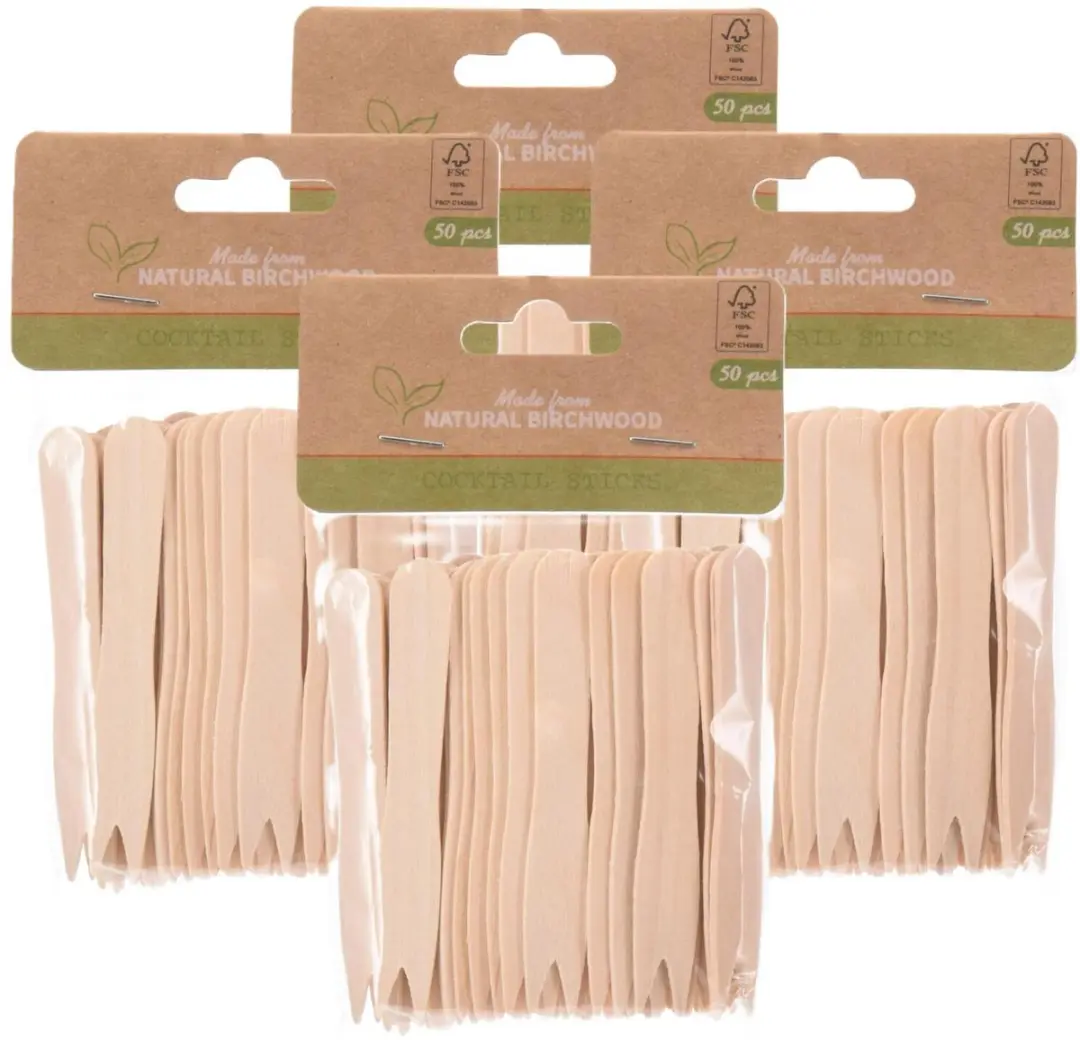 Excellent Houseware Snackvorkjes Hout 200 Stuks