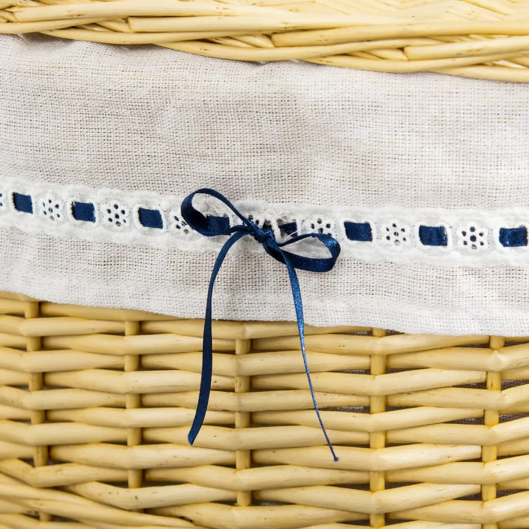 Homcom Rieten Wasmand met Deksel - Natuur