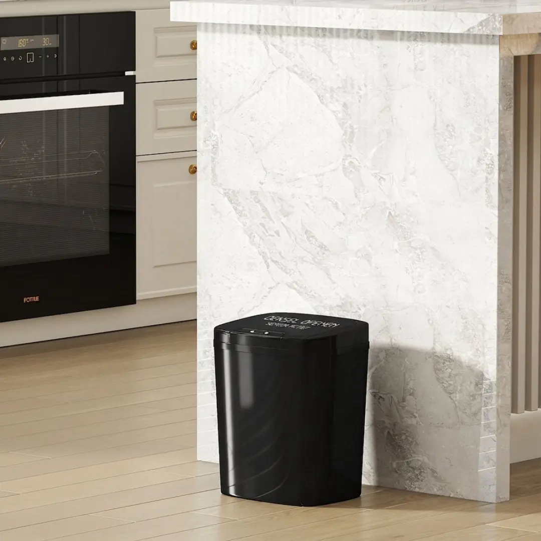 Homcom Sensor Afvalbak 15L - Handenvrij Zwart