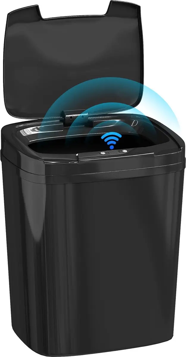 Homcom Sensor Afvalbak 15L - Handenvrij Zwart - afbeelding 6 van 6