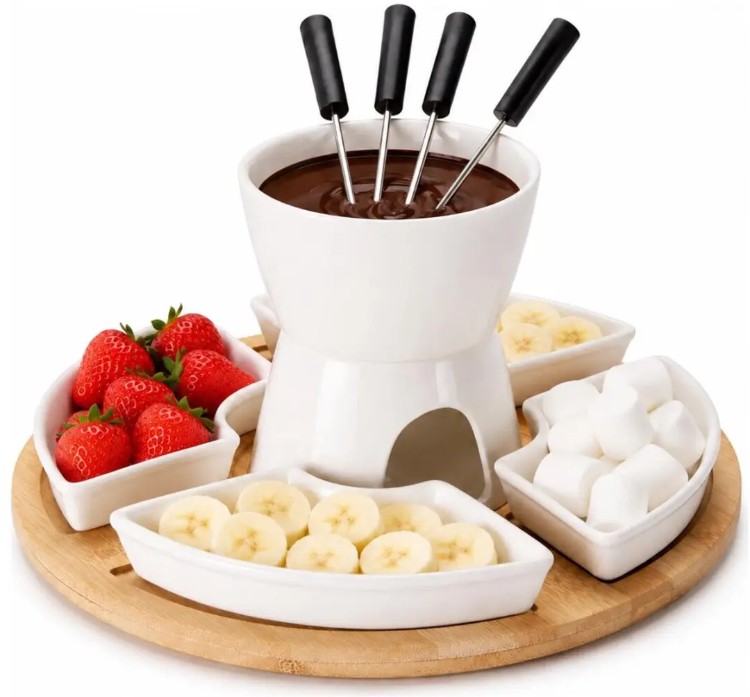 Excellent Houseware Chocolade Fondue Set Ivoorwit - 0.4L