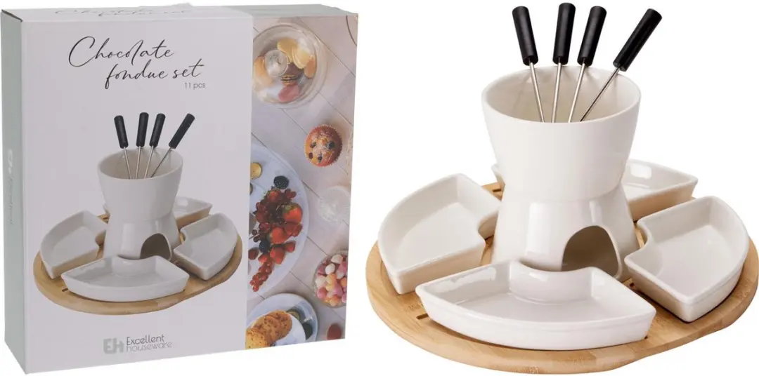 Excellent Houseware Chocolade Fondue Set Ivoorwit - 0.4L