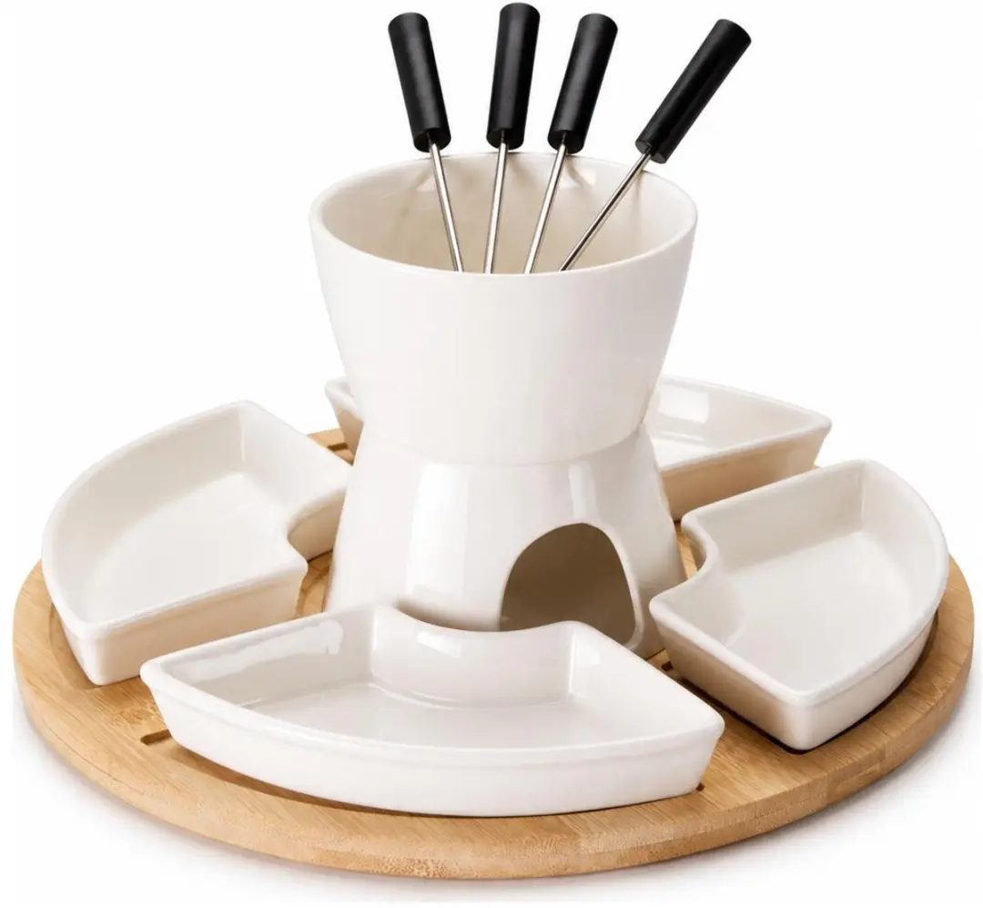 Excellent Houseware Chocolade Fondue Set Ivoorwit