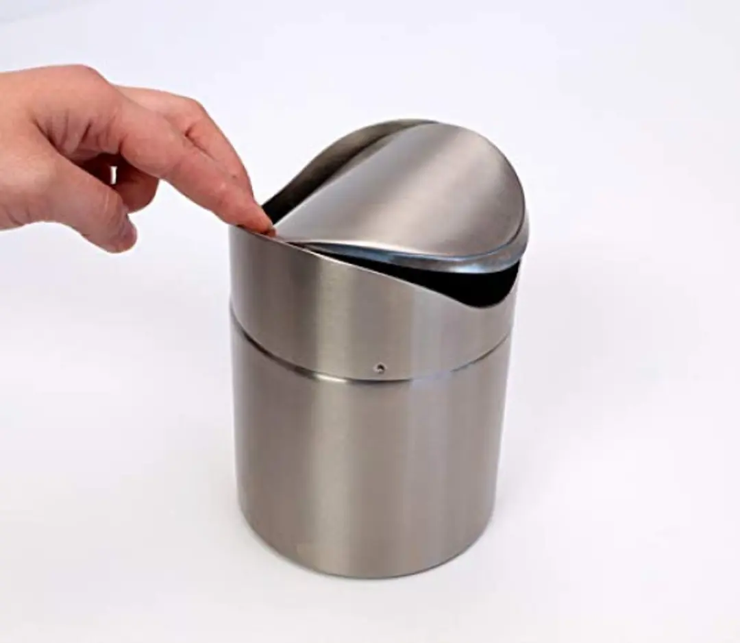 APS Tafelprullenbak 0,7L - Swingdeksel - Ø10cm - Zilver