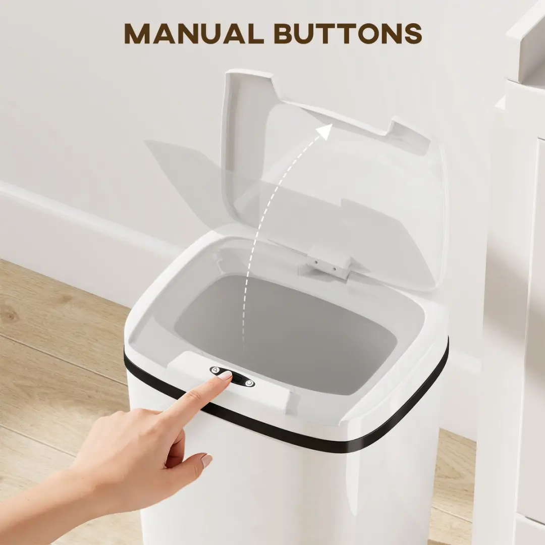 Homcom Sensor Prullenbak 15L - Wit