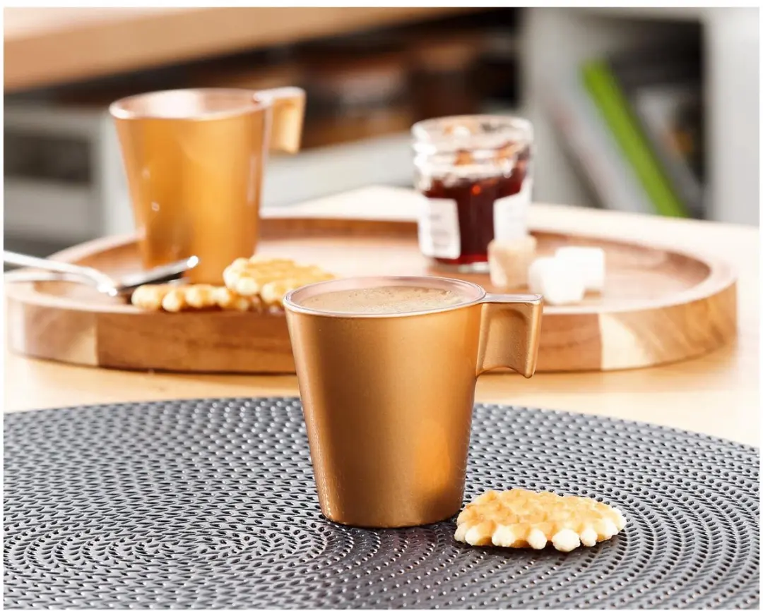 Luminarc Espresso Kopjes 80ml - 4 Stuks - Goud Metallic