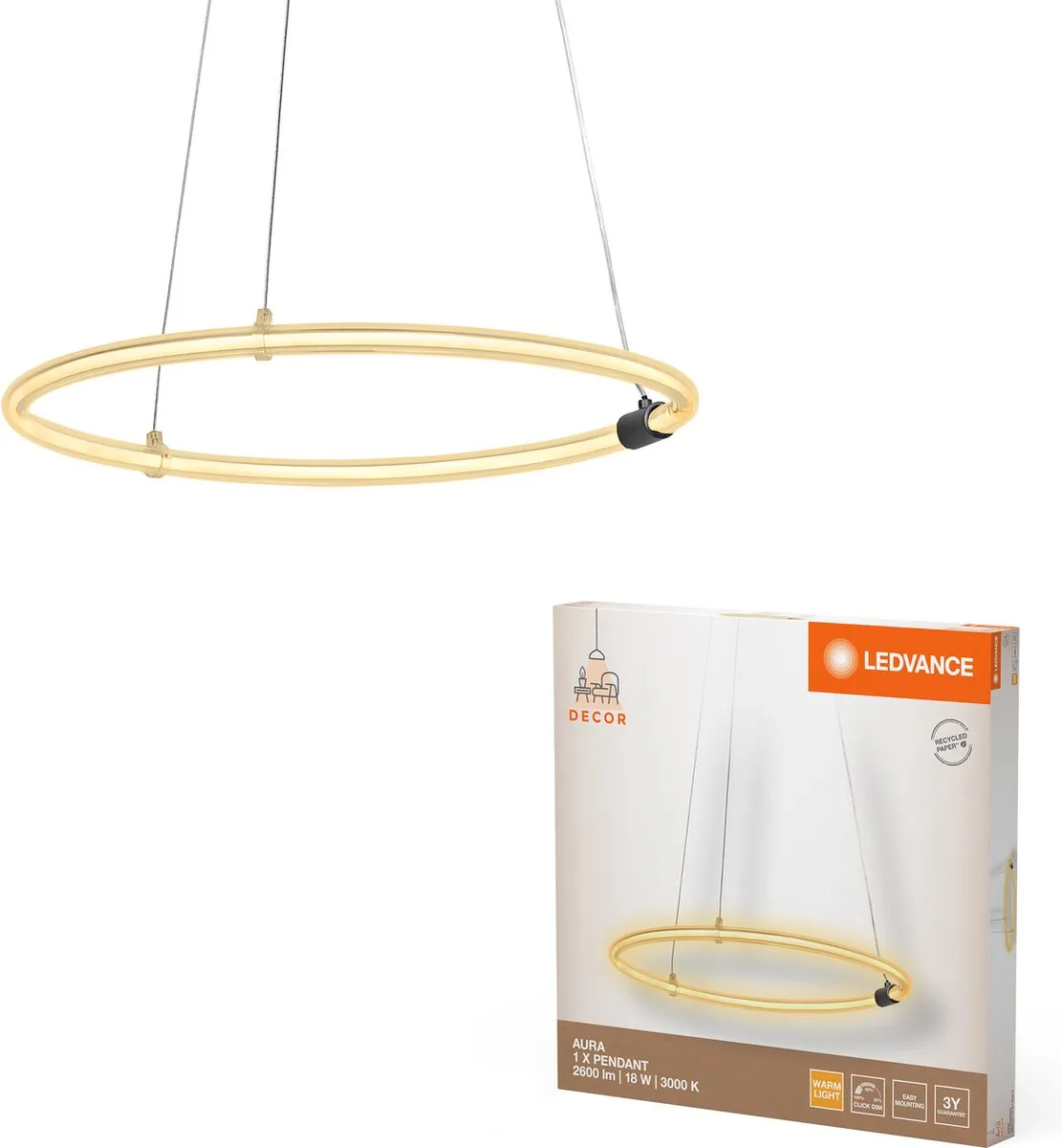 LEDVANCE Decor Aura Hanglamp 18W 2000lm