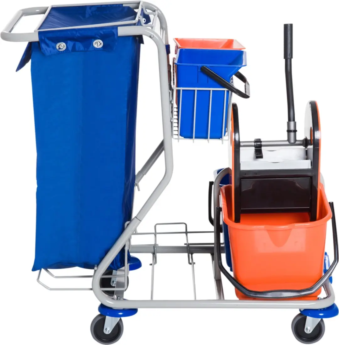 Homcom Schoonmaakwagen 720-007 - Blauw/Oranje