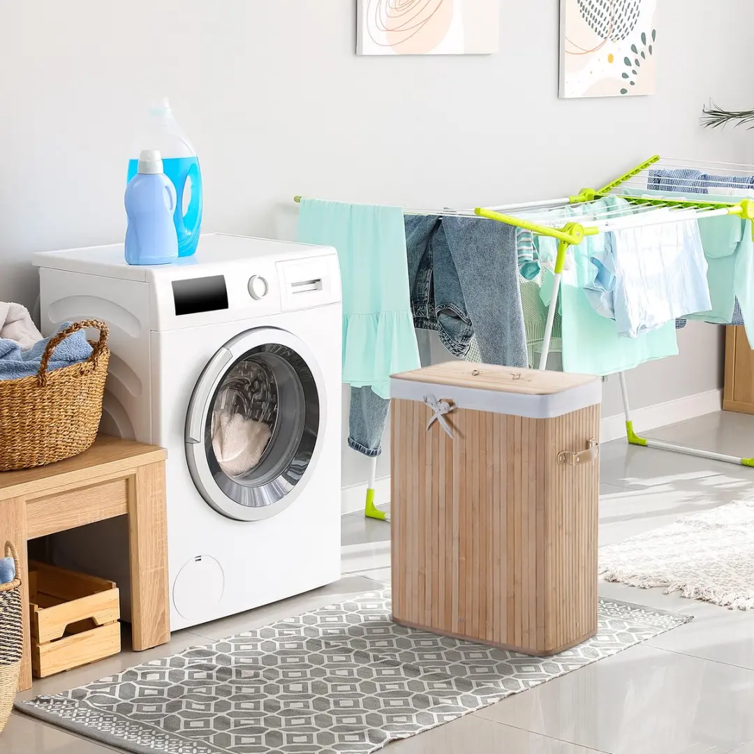 Homcom Wasmand Bamboe 70L - 40x30x60cm