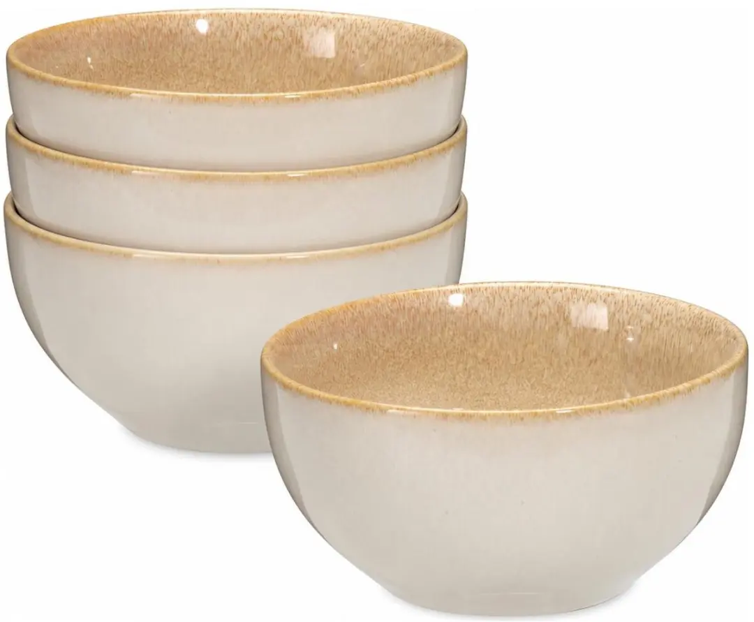 Excellent Houseware Kenji Soepkommen - 4 Stuks - 580ml - Beige