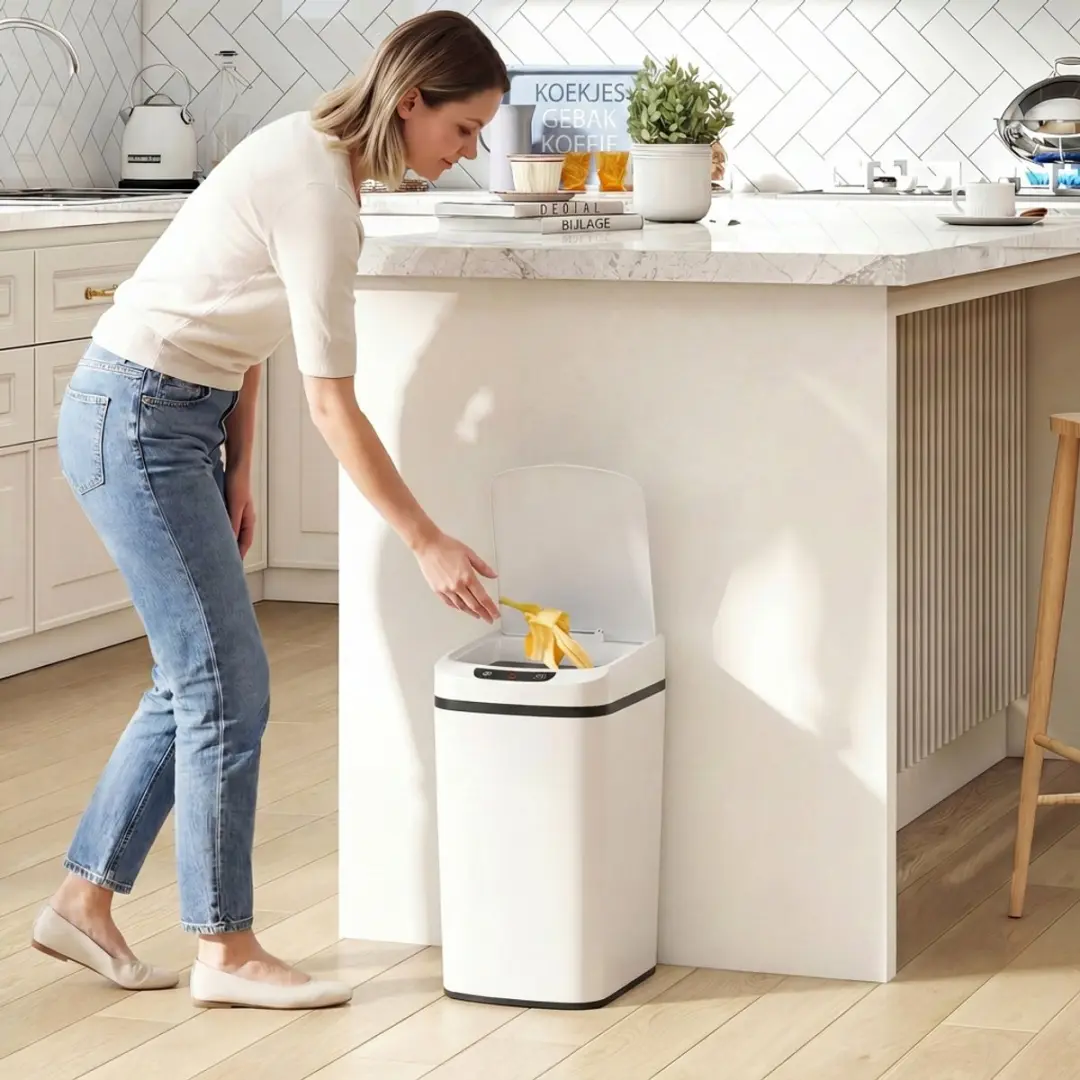Homcom Touchless Afvalbak 12L - Wit