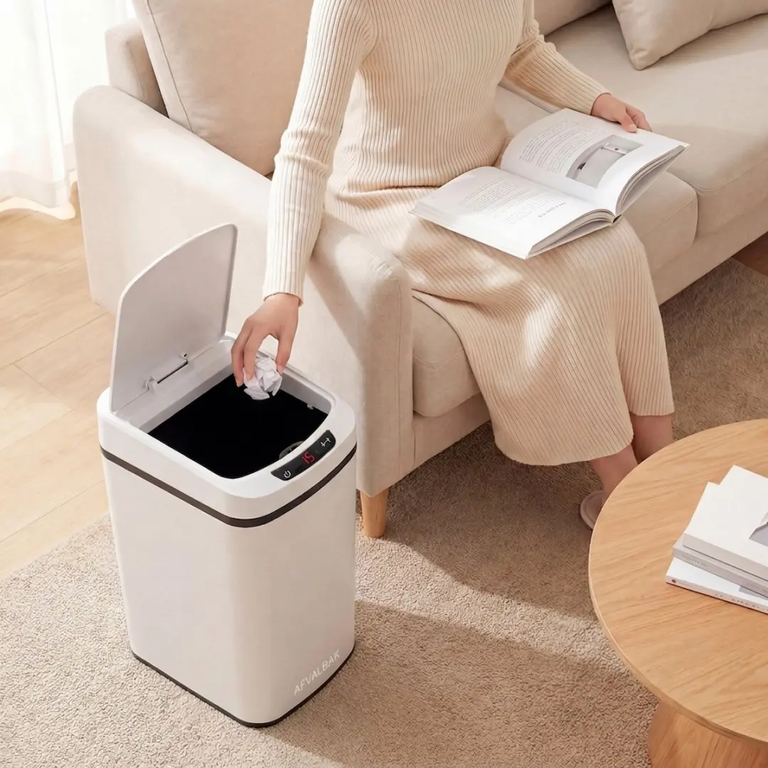 Homcom Touchless Afvalbak 12L - Wit