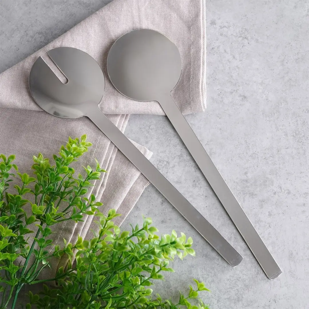 Excellent Houseware Stalen Saladelepels 26cm - 2 Stuks