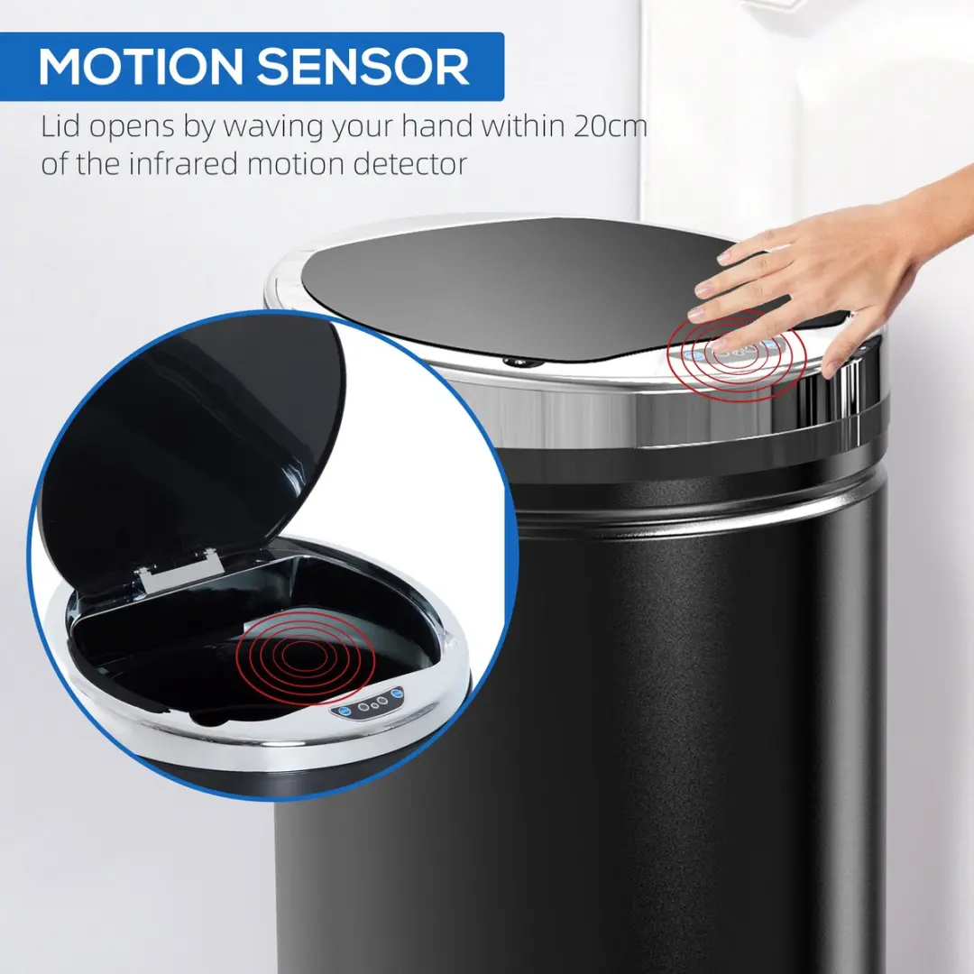 Homcom Sensor Prullenbak 42L - Roestvrij
