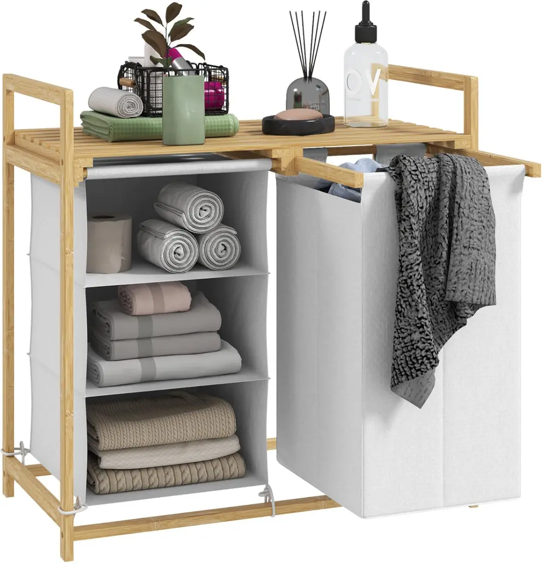 Homcom Wäschekorb Bamboe 70L