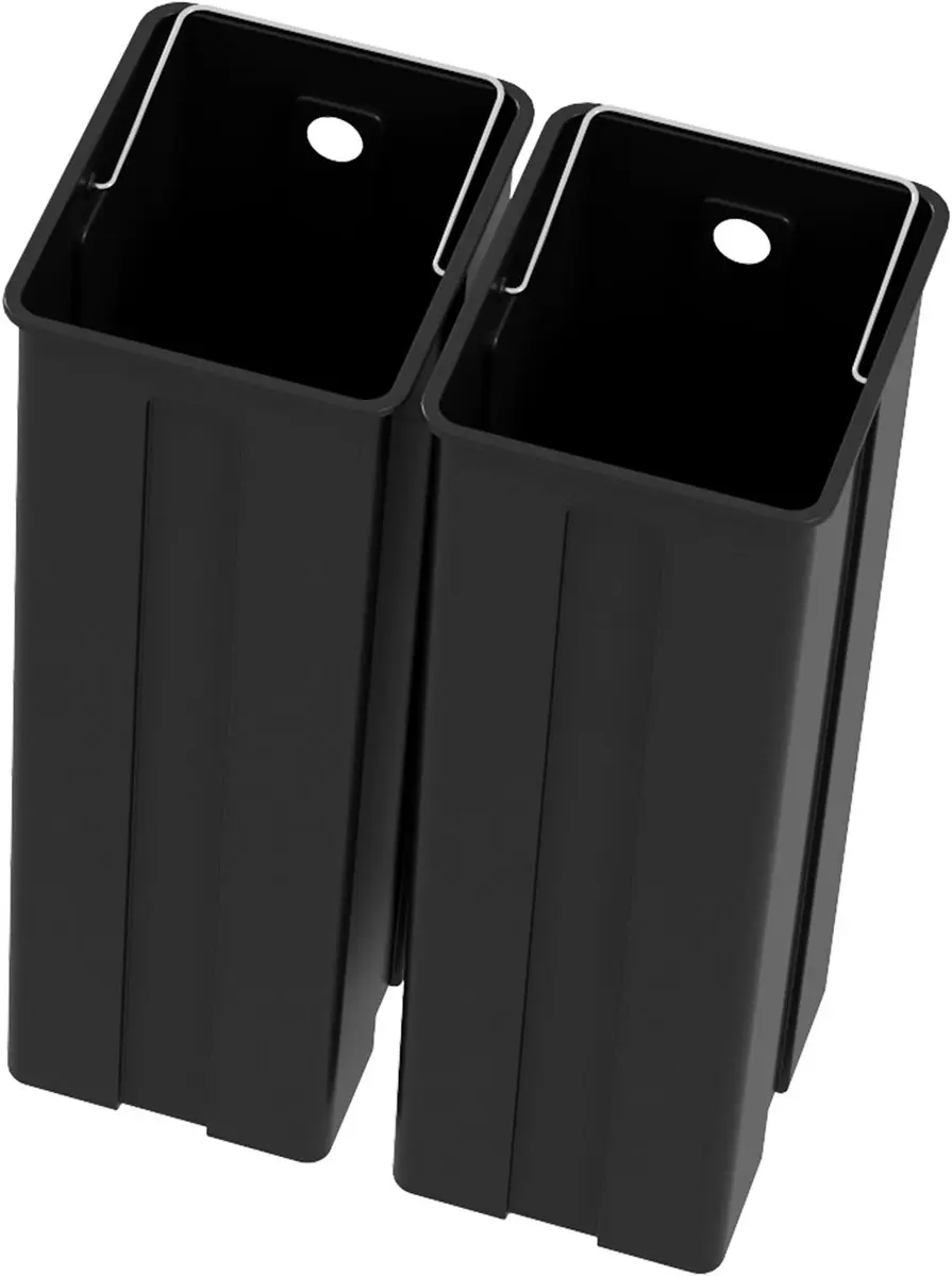 Homcom Müllbak 40L - 2 Vakken - Edelstahl - Zilver