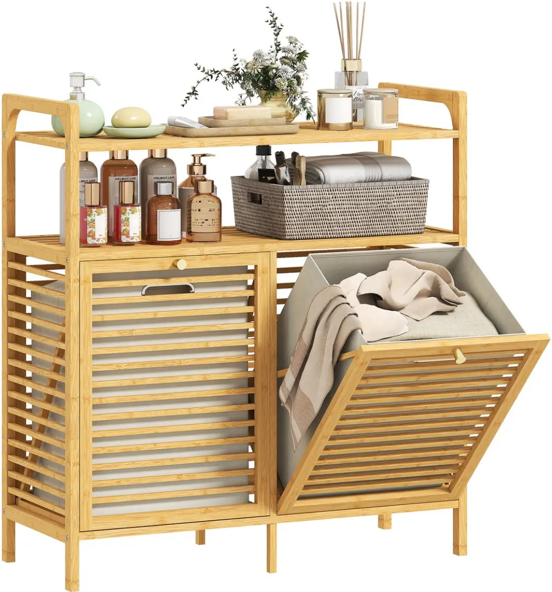 Homcom Wasmandkast Bamboe 82L