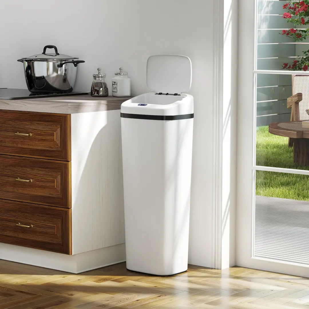 Homcom Sensor Prullenbak 50L - Wit