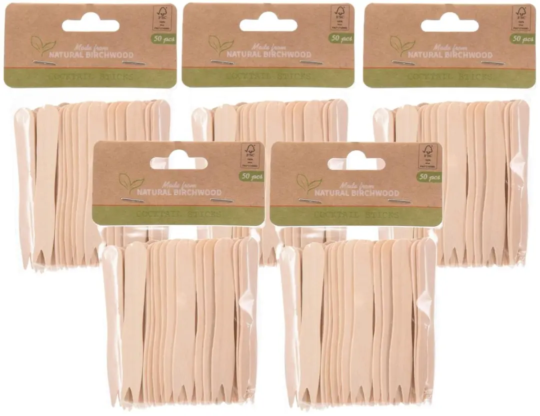 Excellent Houseware Snackvorkjes Hout 8,5cm - 250 Stuks