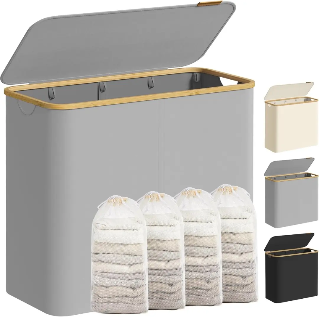 Songmics Wasmand met deksel 200L