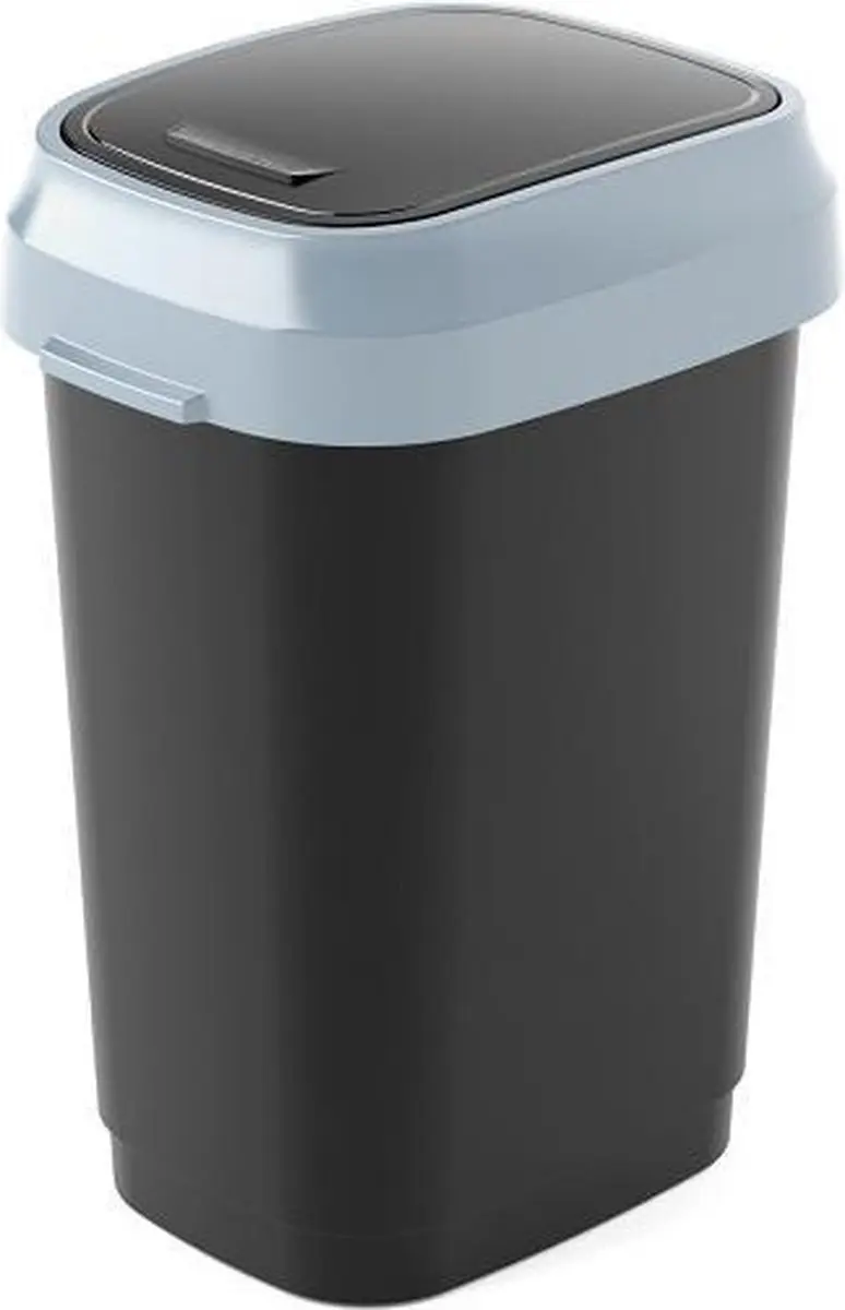 KIS Dual Swing Bin S 15L Prullenbak - Grijs/Zwart