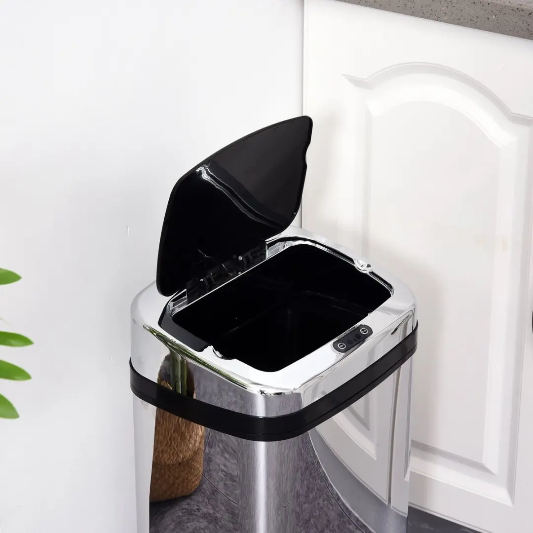 Homcom Sensor Prullenbak 30L - Zilver