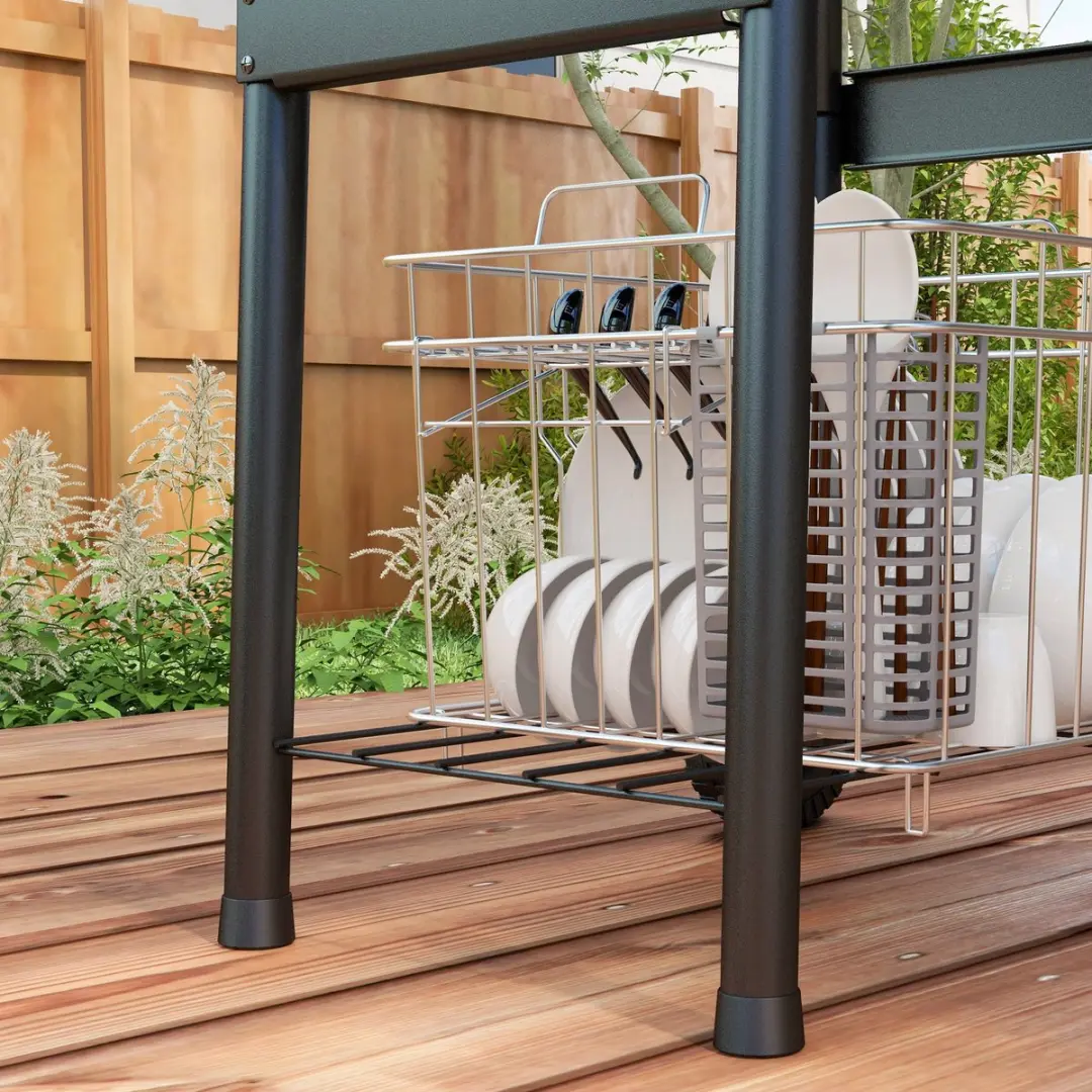 Outsunny Houtskoolbarbecue 83L x 46,5B x 115H cm - Zwart