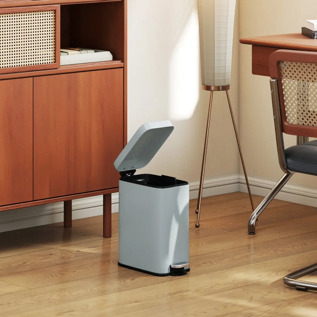 Homcom Mülleimer 5L - 29x14x32cm - Grijs