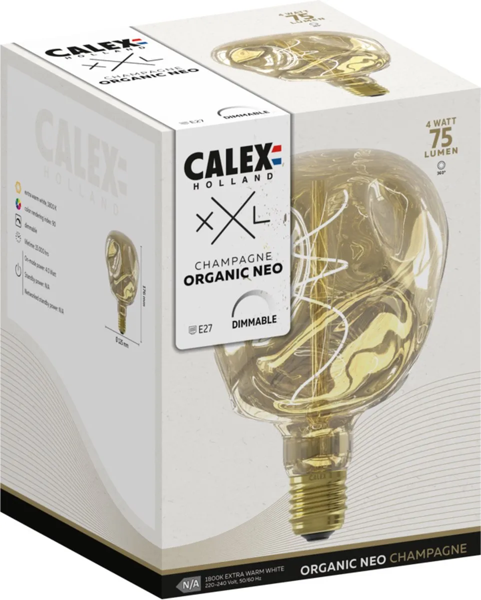 Calex Organic Neo Champagne E27 LED Lamp 4W - 1800K