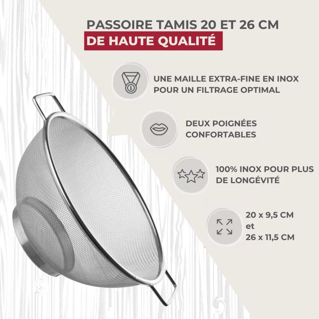 Fackelmann Roestvrijstalen Vergiet Set 20cm & 26cm - 2 Stuks