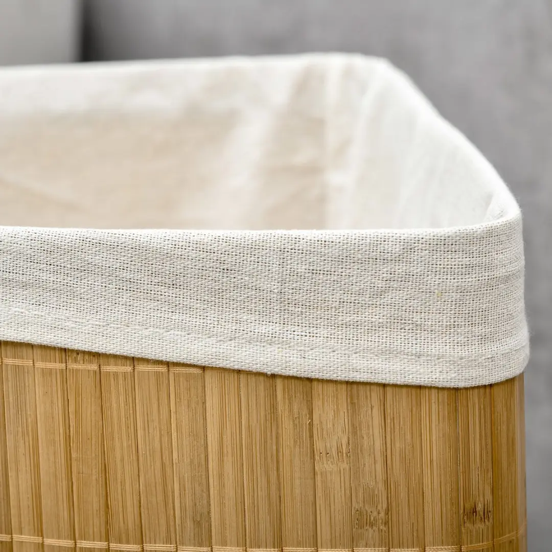 Homcom Bamboe Wasmand - 38x38x57cm - Grijs