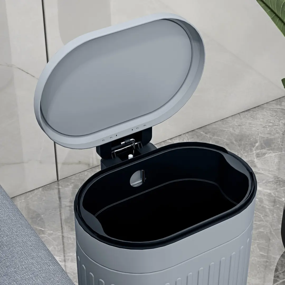 Homcom Prullenbak Metaal 20L - 36,5x31,2x45cm Grijs