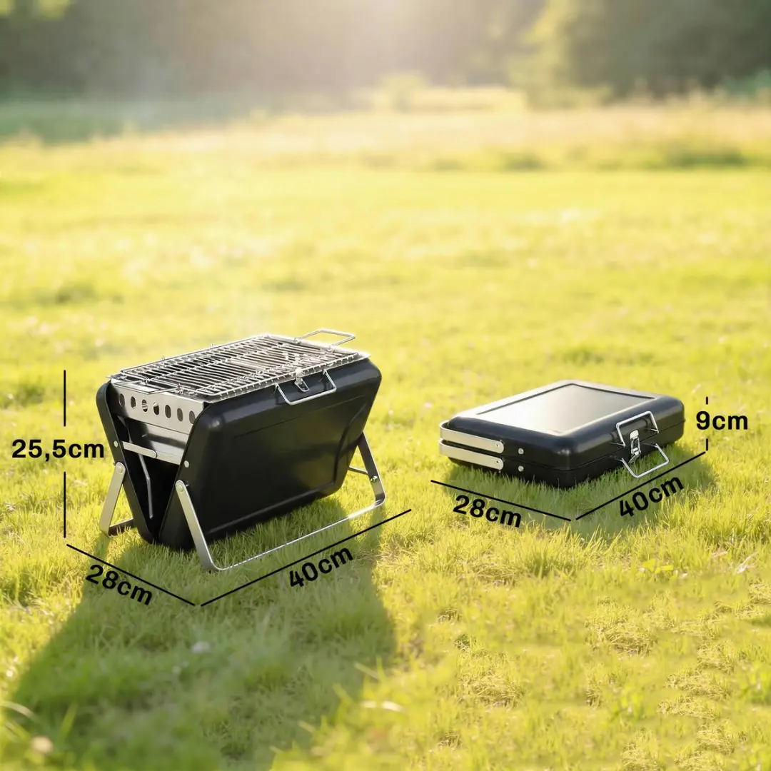 Outsunny Houtskoolbarbecue 40L - Zwart - afbeelding 6 van 6