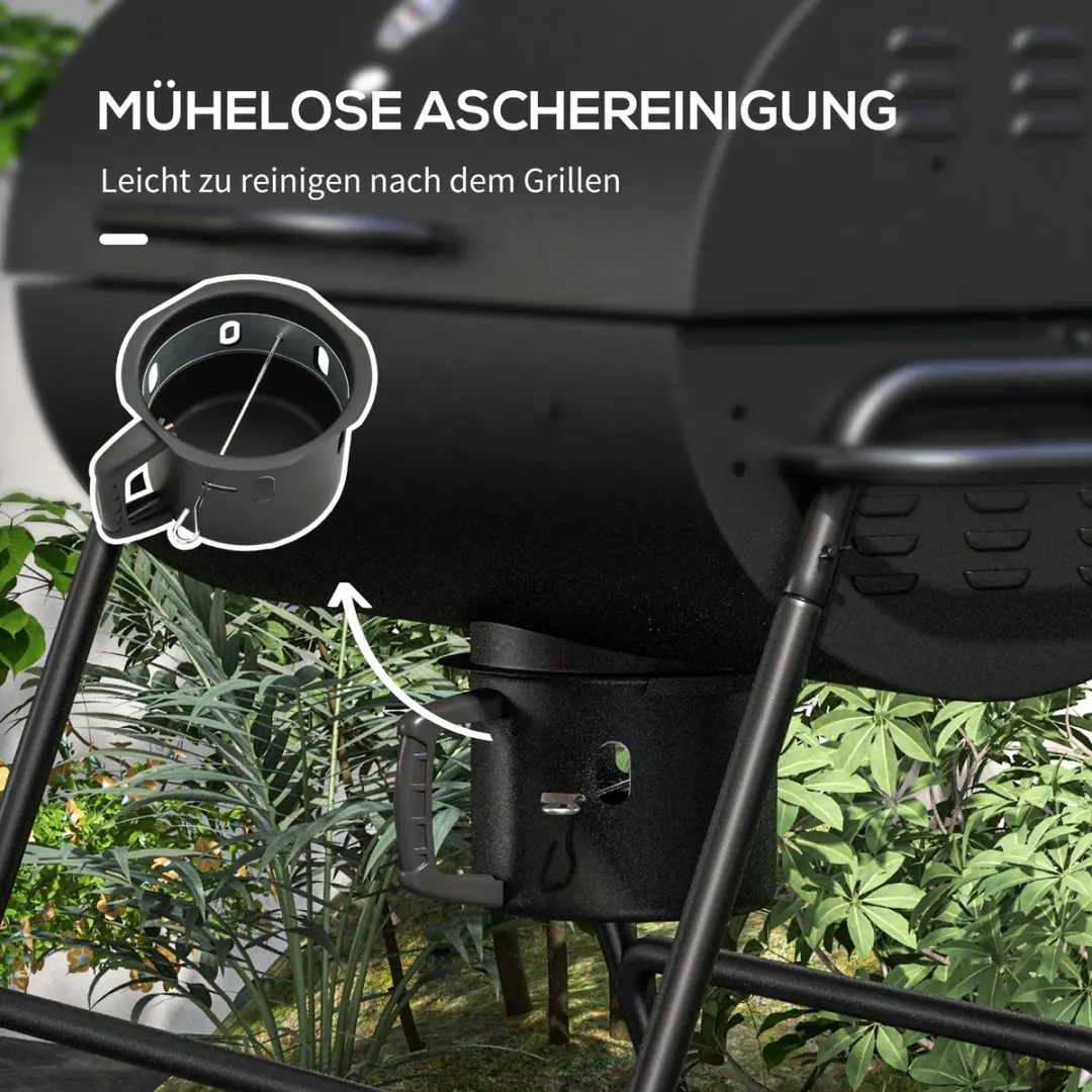 Outsunny BBQ Grill 95L - 71,5x102cm - Zwart