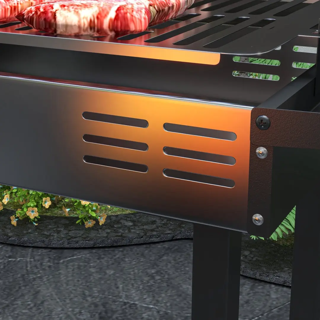 Outsunny Houtskoolbarbecue Draaispit - RVS Zwart