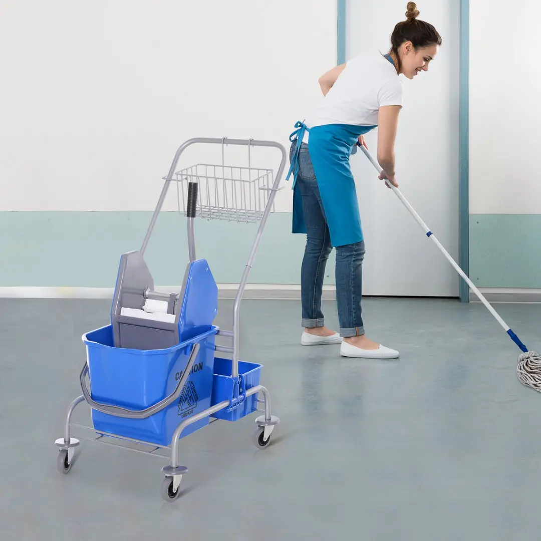 Homcom Reinigingswagen 72L - Blauw