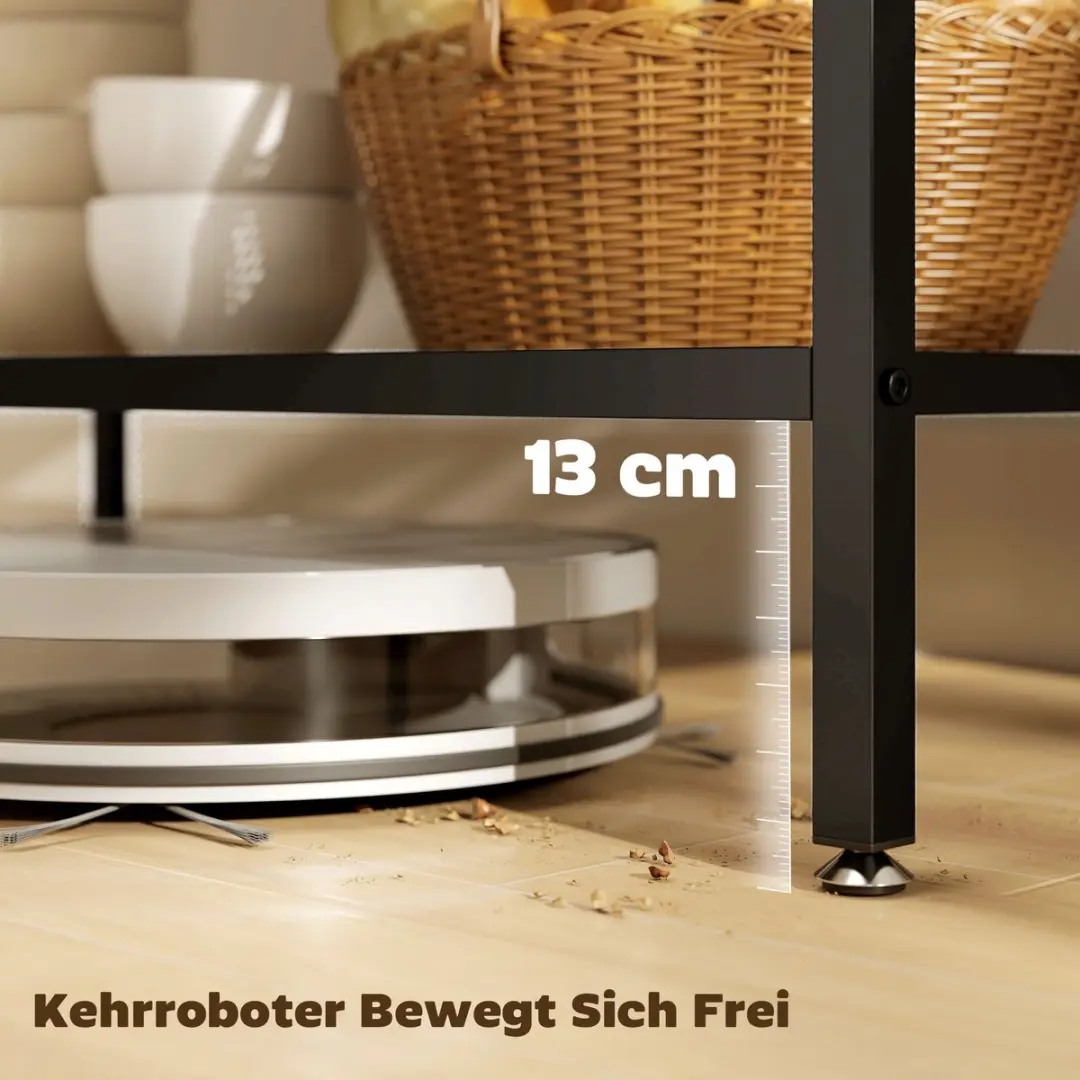 Homcom Keukenrek Koelkastorganizer 100L - 3 Vakken - Rustiek - afbeelding 5 van 6