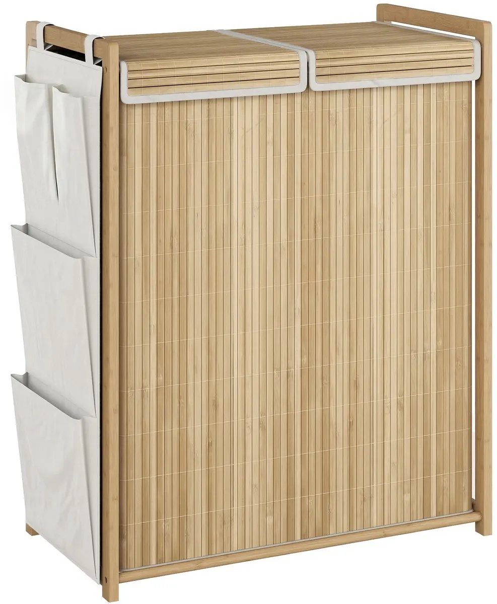 Homcom Bamboe Wasmand 120L - Natuurlijk - afbeelding 6 van 6