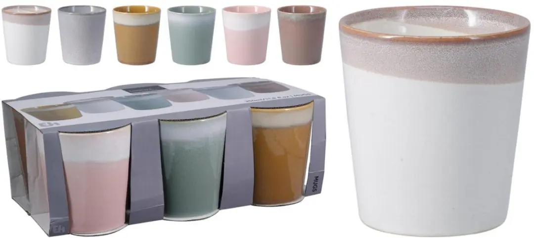 Excellent Houseware Clay Mokken - 12 Stuks - 350ml