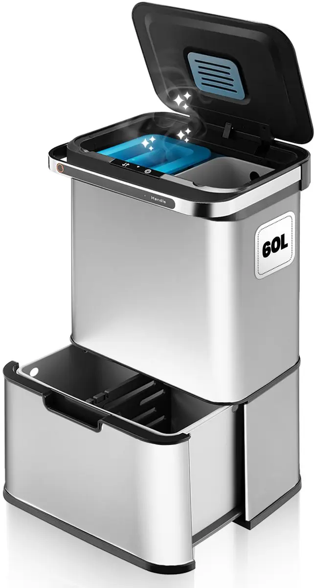 Homcom Prullenbak 3 Vakken 60L
