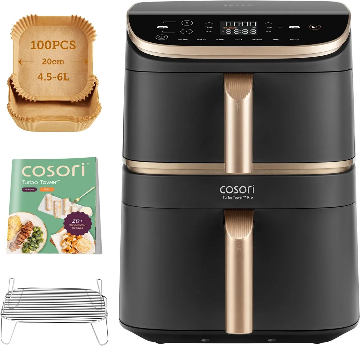 Cosori XXL Airfryer Turbo Tower Pro 10.8L