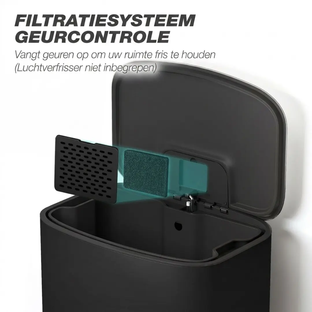 Homcom Pedaalemmer 50L - Zwart