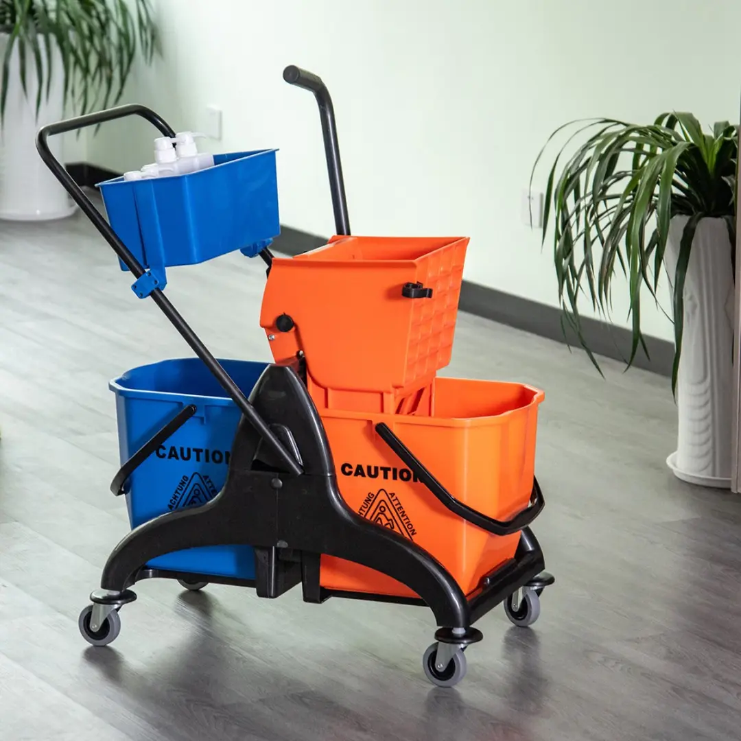Homcom Putzwagen Kunststof/Metalen 78x45x95cm - 26L - Meerkleurig