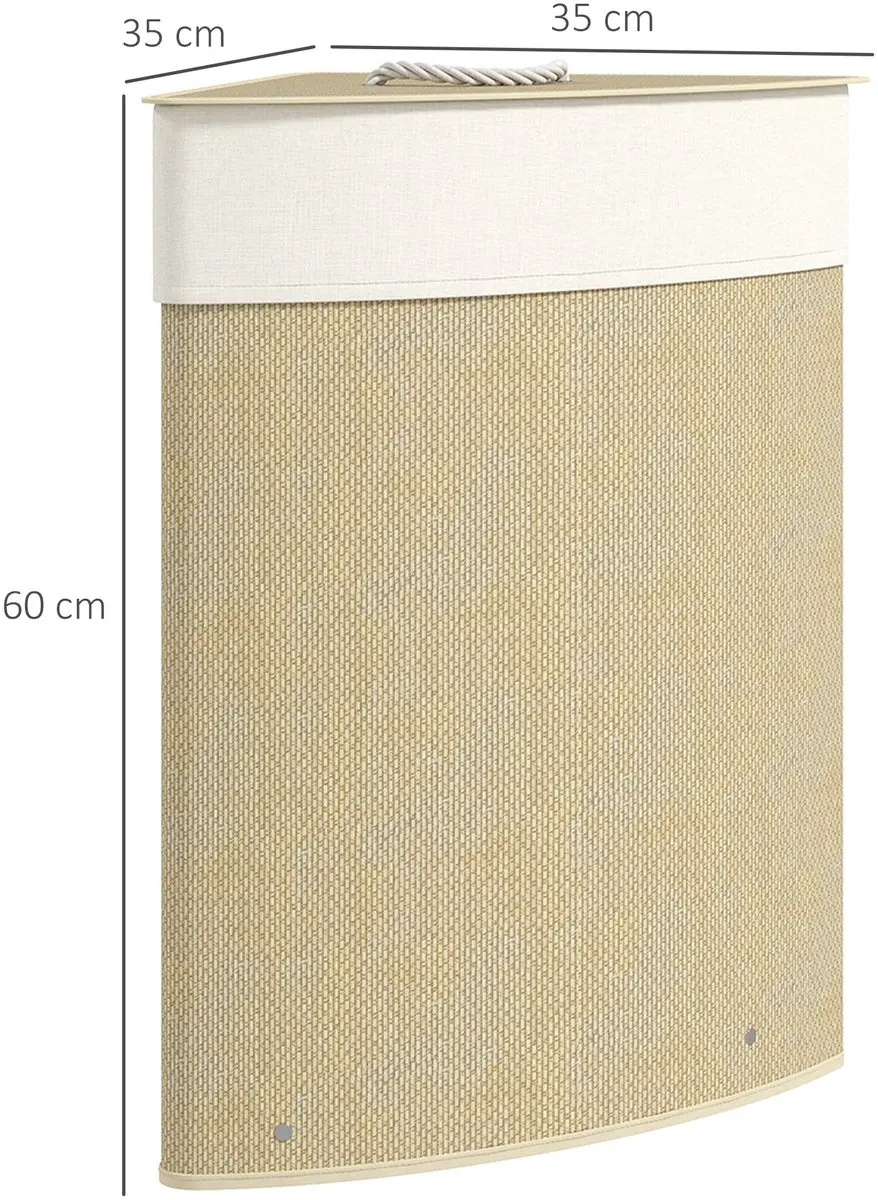 Homcom Wasmand Bamboe 35x35x60cm - Natuurlijk Hout