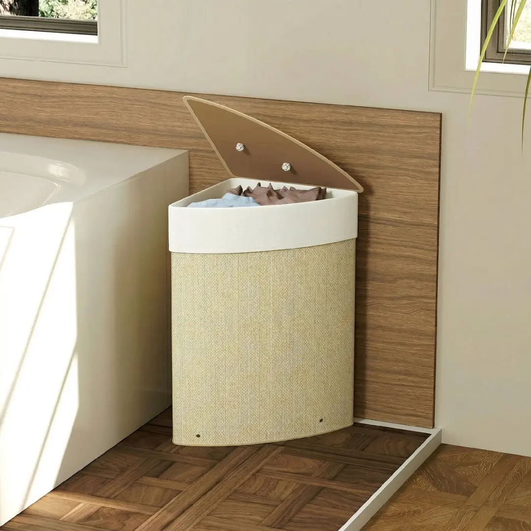 Homcom Wasmand Bamboe 35x35x60cm - Natuurlijk Hout