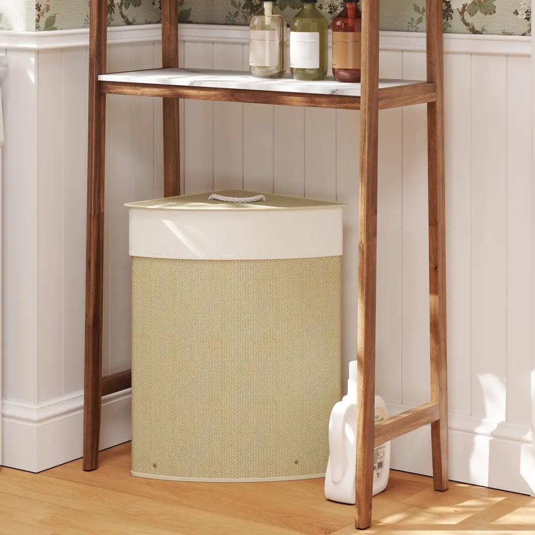 Homcom Wasmand Bamboe 35x35x60cm - Natuurlijk Hout