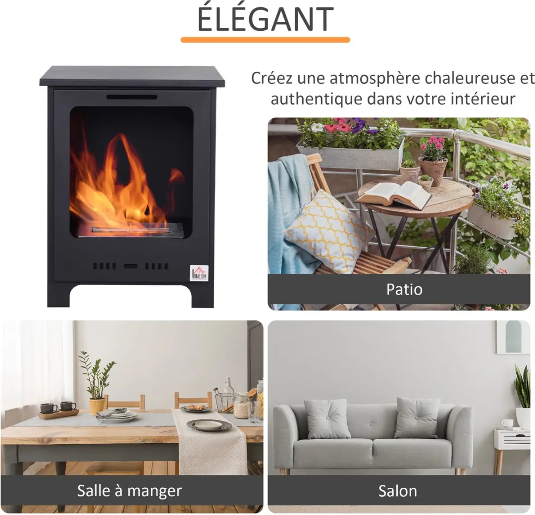 Homcom Ethanol Haard 820-156 - 6800W - Zwart