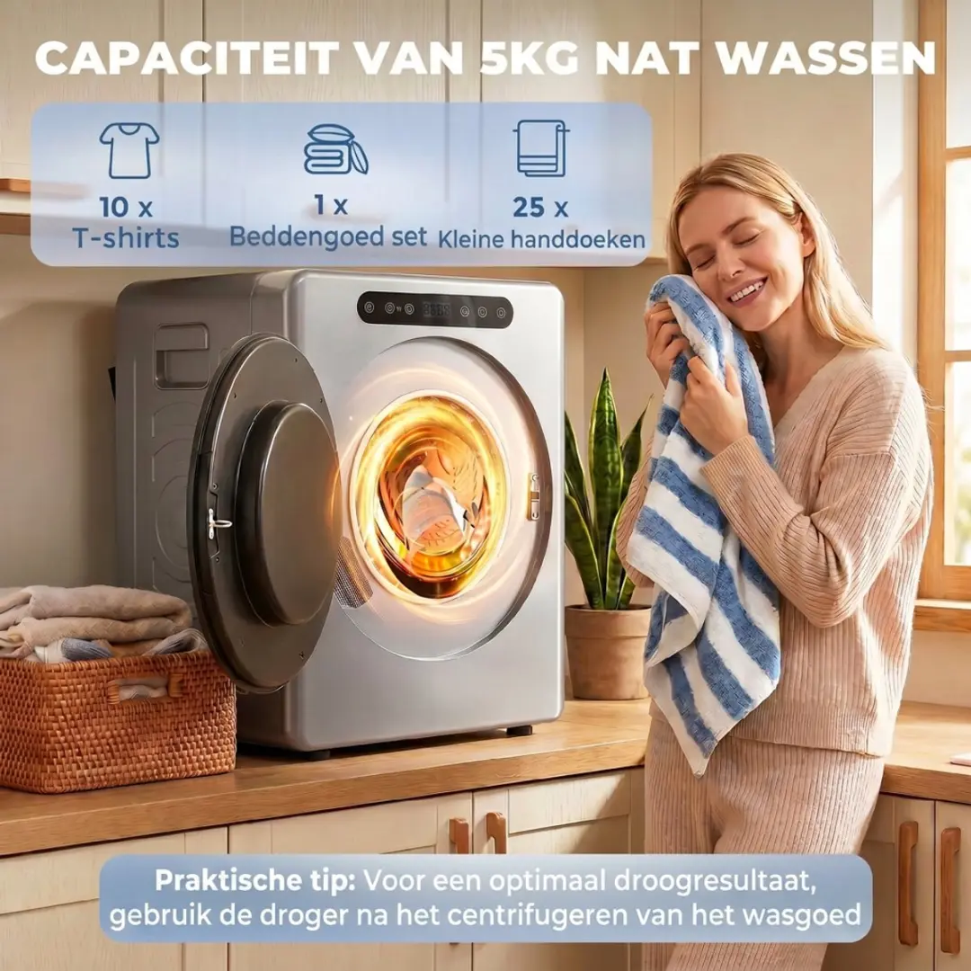 Homcom Mini Wasdroger B61-010V70 3kg - 1000W - Zilver