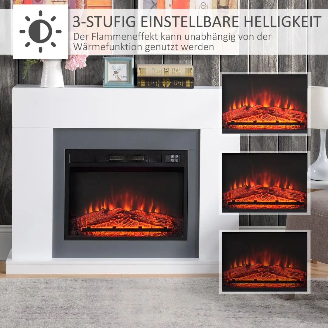 Homcom Elektrische Haard 820-227V90 - 2000W - Wit - afbeelding 6 van 6