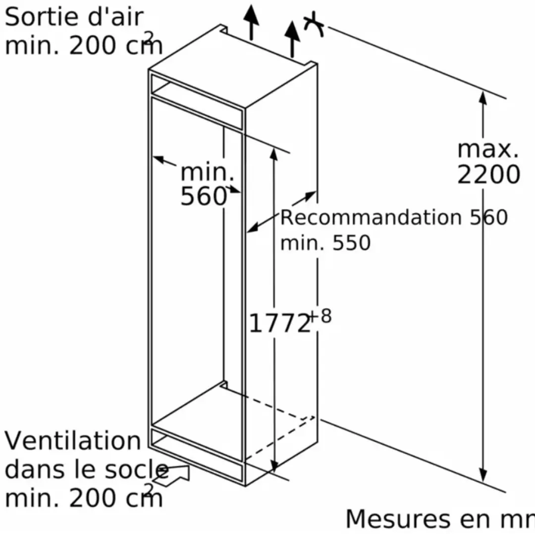 Bosch Serie 6 KIN86ADB0 Koel-vriescombinatie Inbouw - 260L Wit